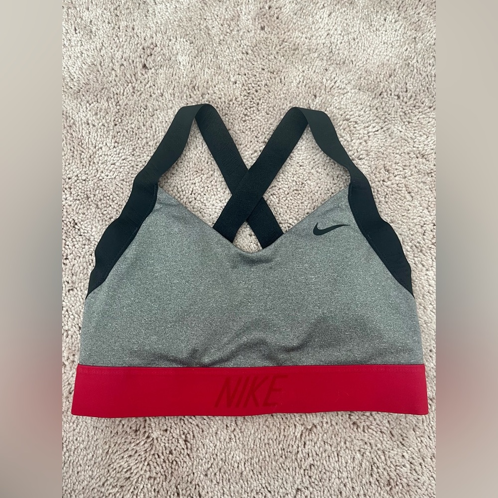 Women’s Nike Dri-Fit Sports Bra - Black, Grey, & Red